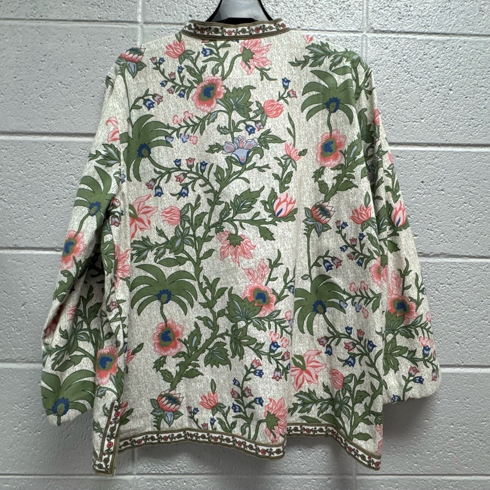 Tudor Court by Haband Floral Cotton Jacket Women’s XL Button Front Pockets - Picture 8 of 8